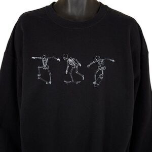 Skateboarding Skeletons Sweatshirt Mens Size XL Black Skater Skulls Full Tilt